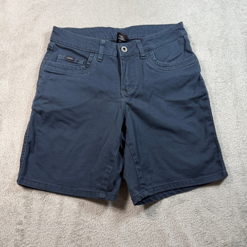 KUHL Kontour 8" Shorts Womens 6 Navy Blue Cotton Blend Hiking 5 Pocket 6375